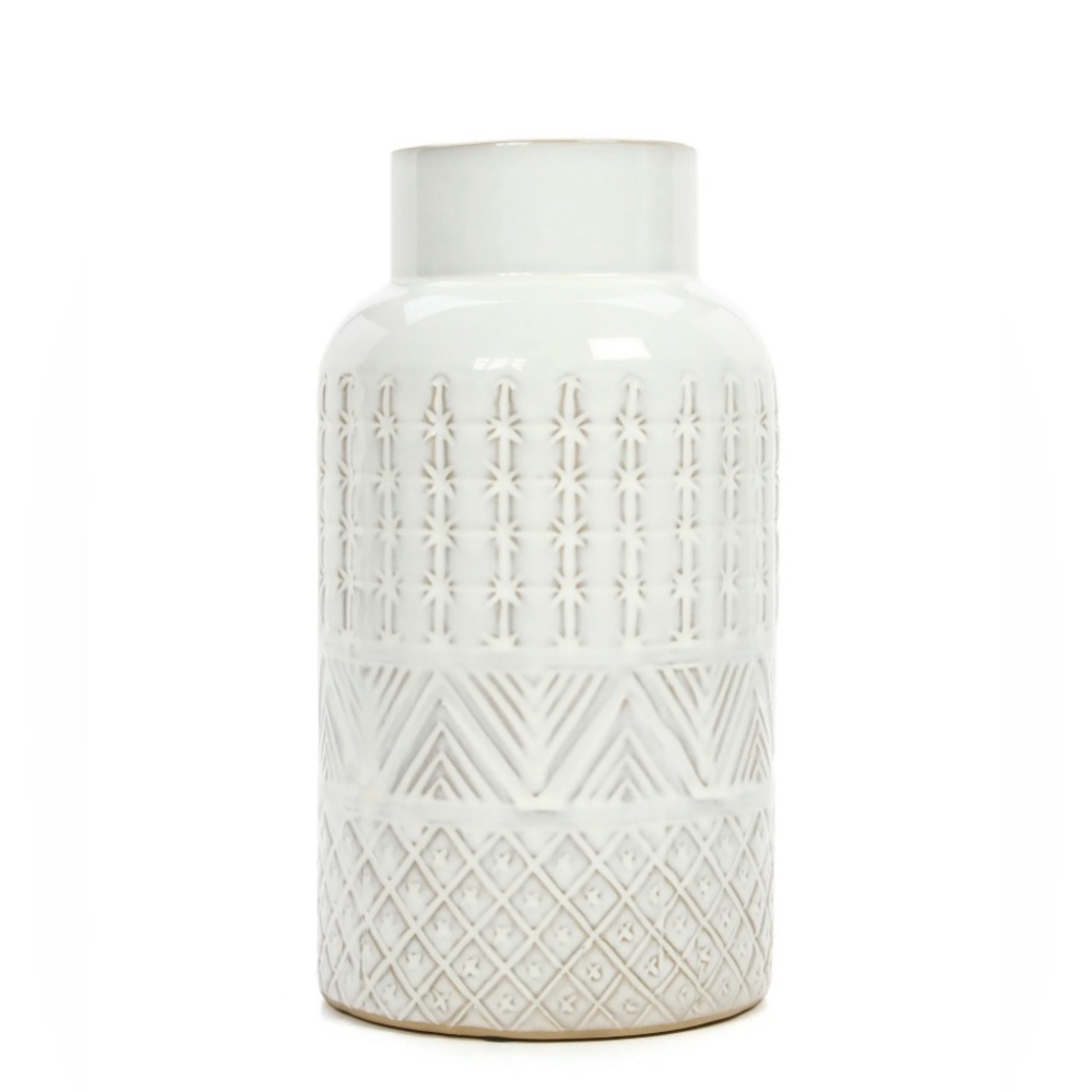 Better Homes & Gardens Cream Ceramic Textural Vase